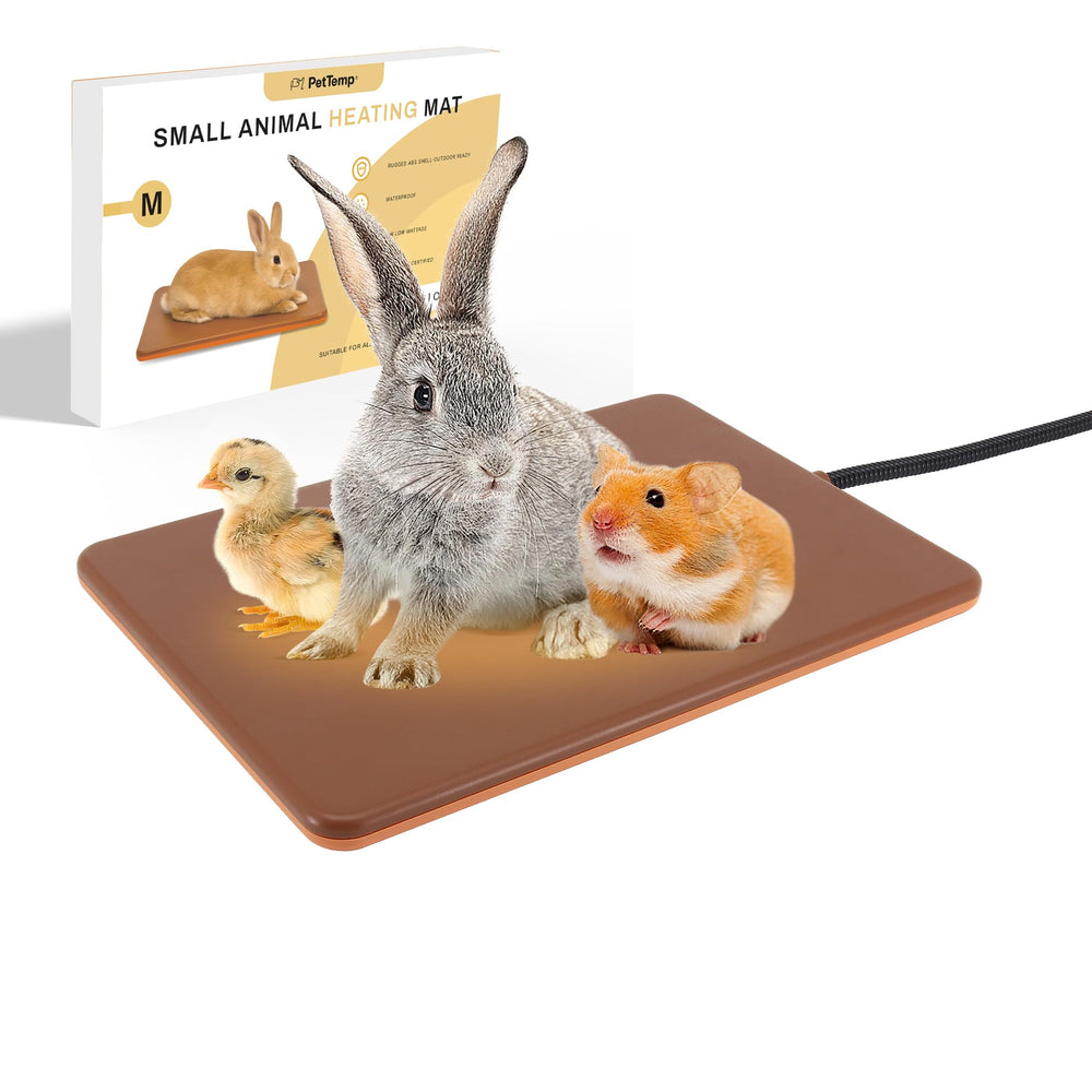 PetTemp heating pad front view, compact warmth for rabbits and guinea pigs.