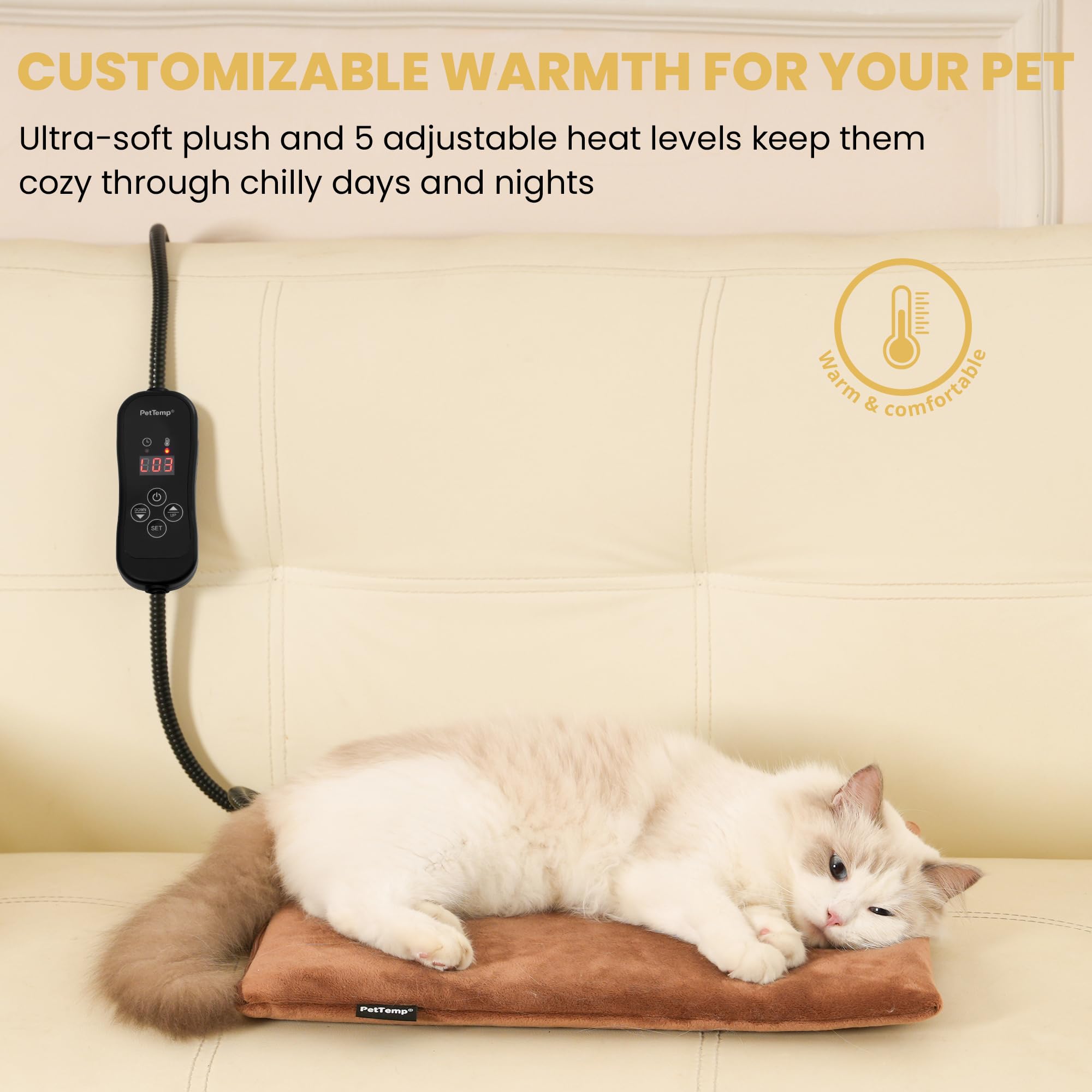 PetTemp heating pad in crate creates a cozy resting space for pets