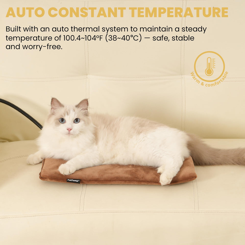 PetTemp heating pad thermostat view shows constant warmth.