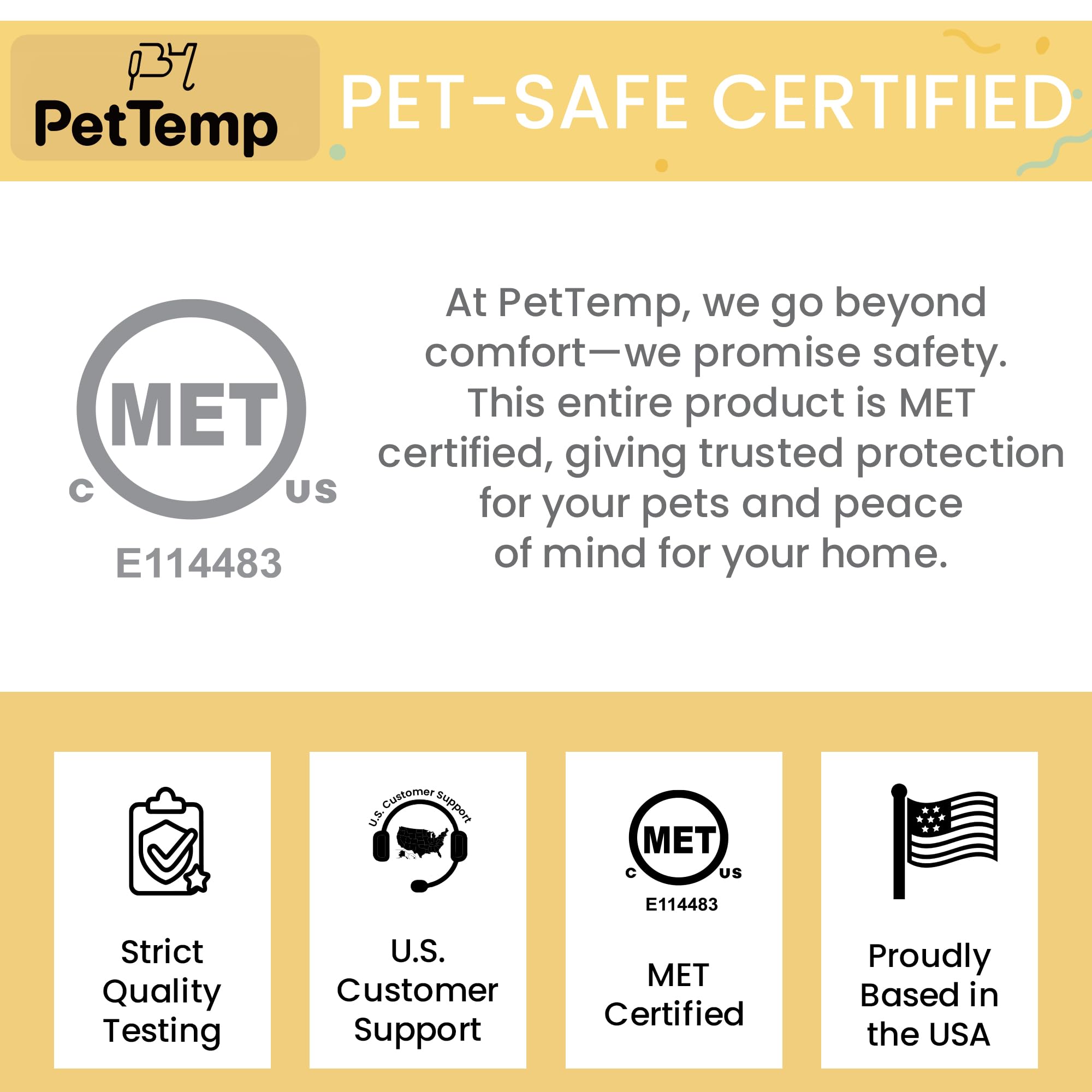 PetTemp US support team and 1-year warranty
