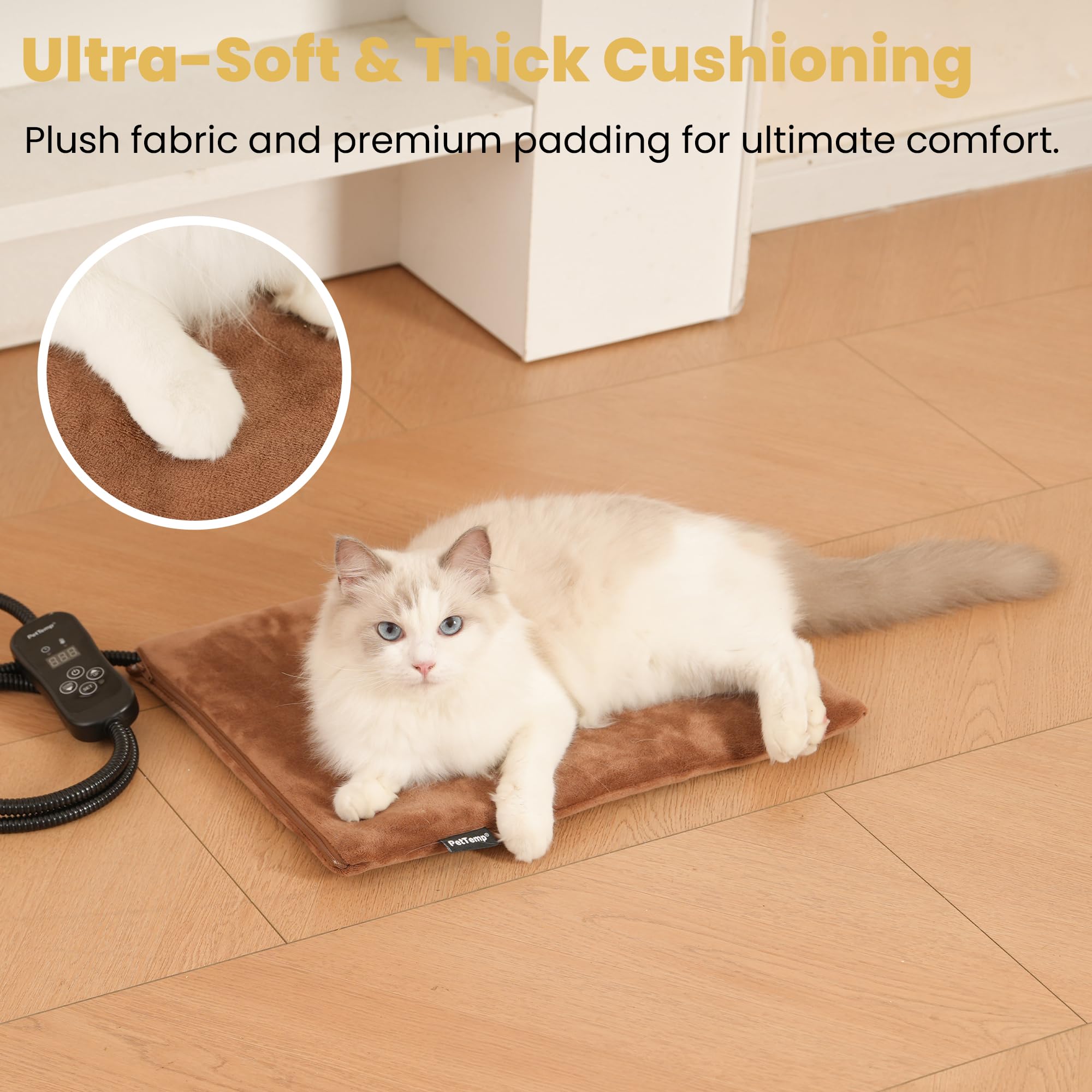 PetTemp timer options 4/8/12/24 hours help manage warmth