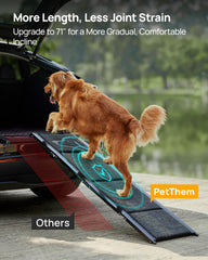 PetThem Upgraded Dog Ramp, 19.7-inch wide, provides confident climbs for big dogs