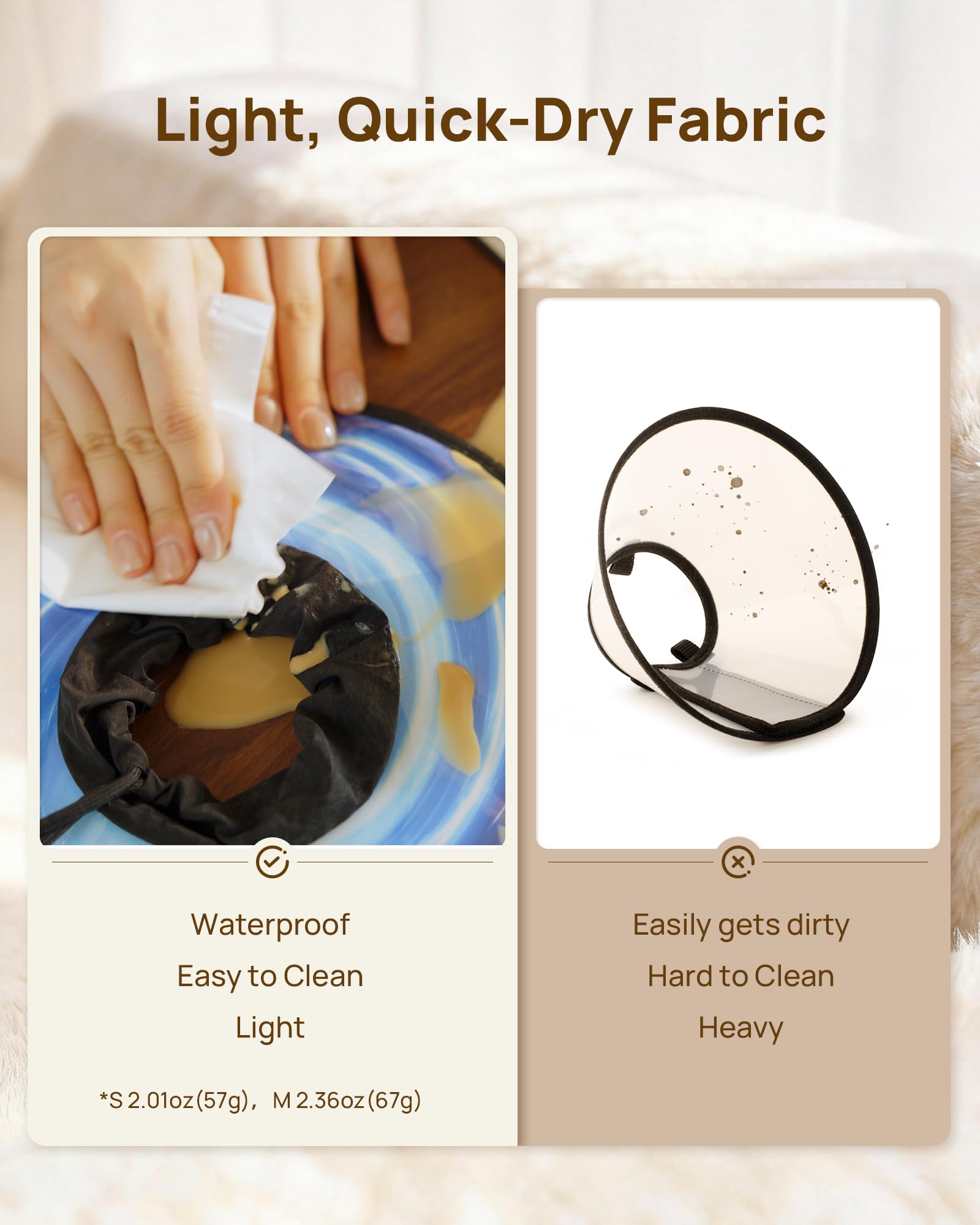PetThem waterproof clear TPU outer layer resists stains and makes cleaning quick.