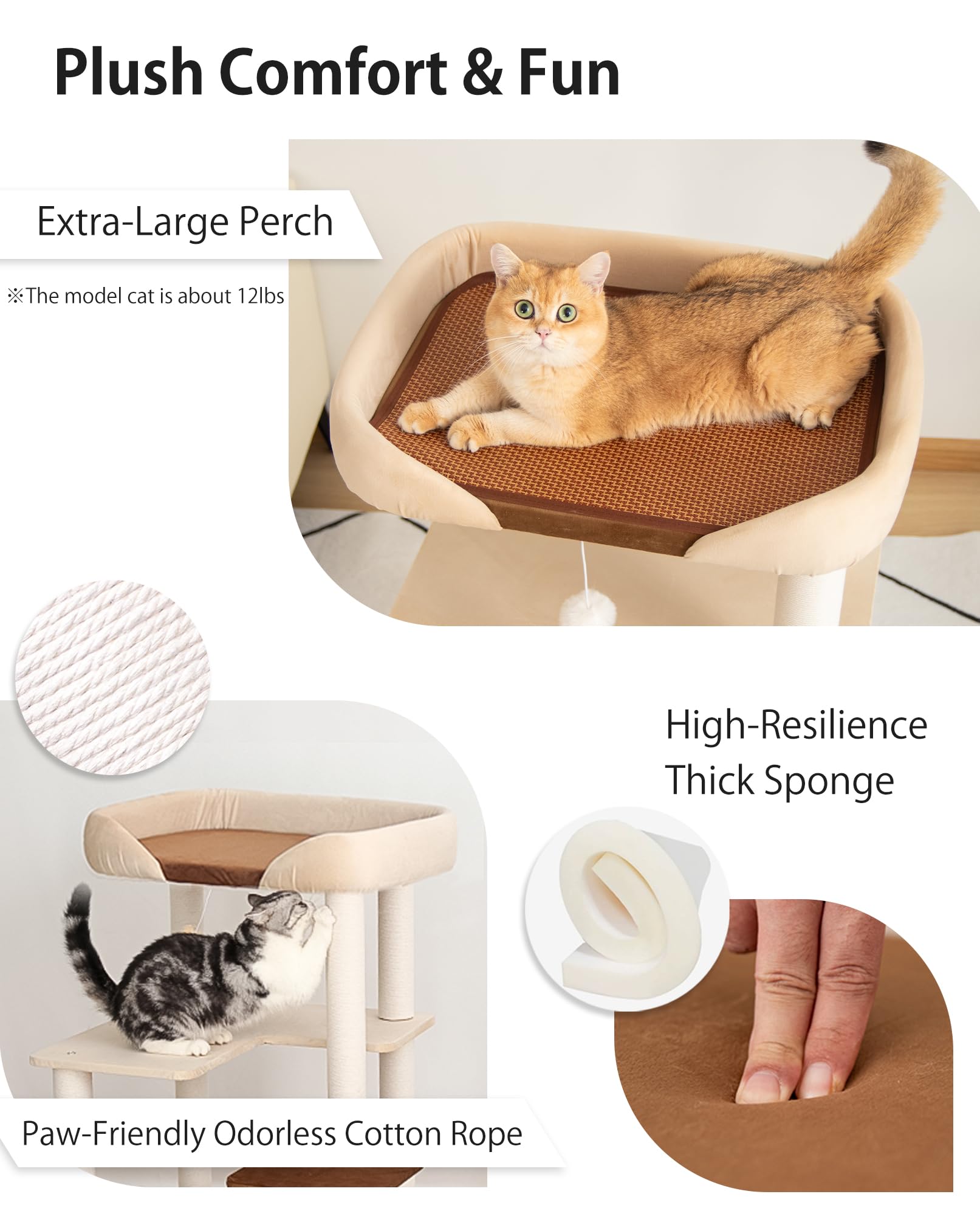PETTIFUL multi-level tower provides climbing and perching options