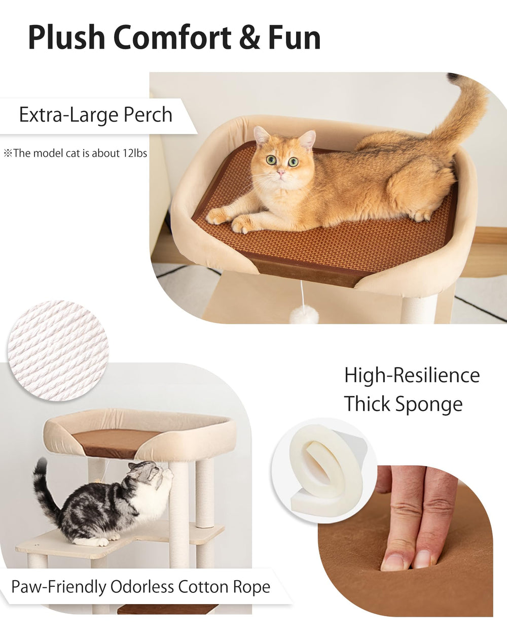 PETTIFUL multi-level tower provides climbing and perching options