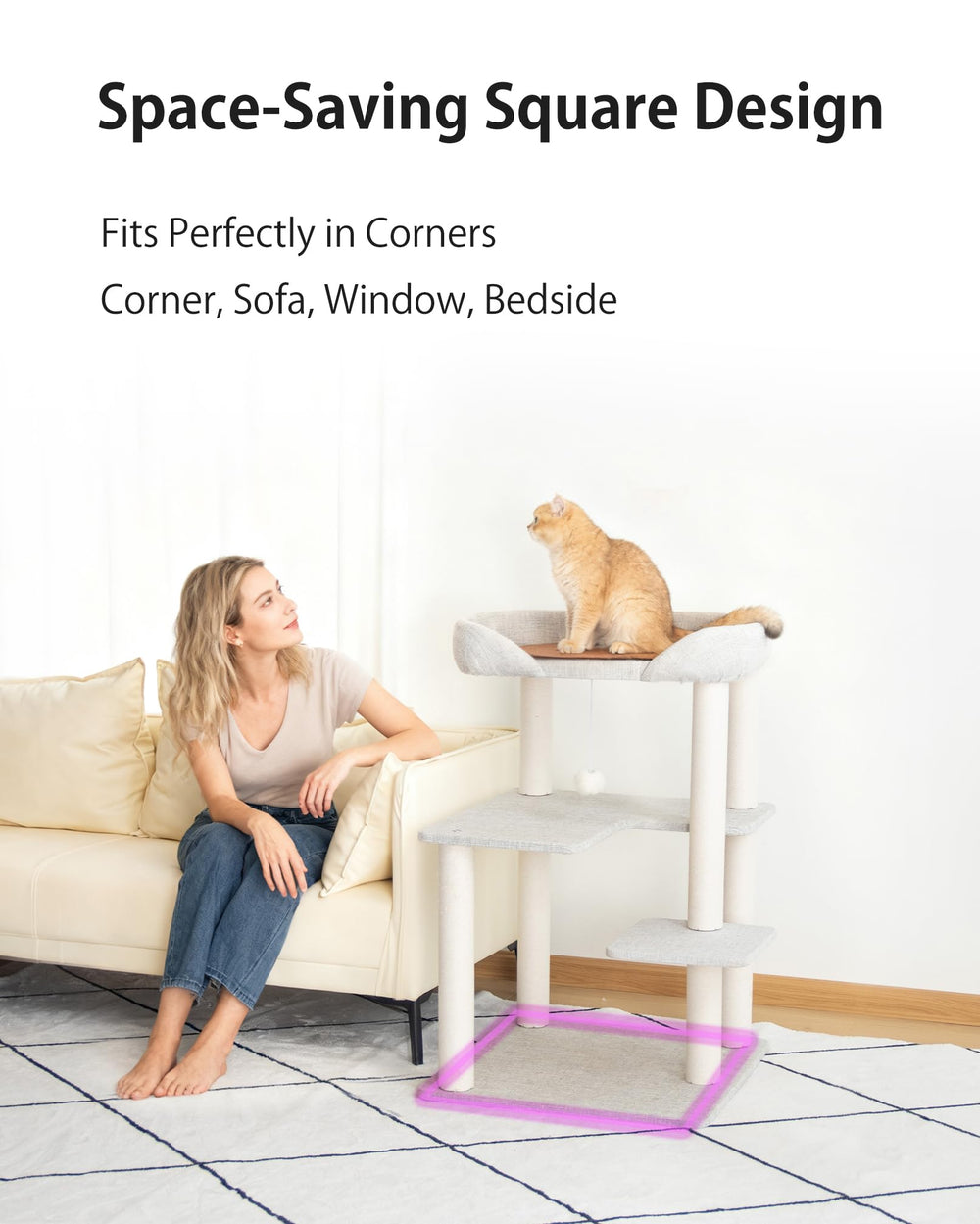 Pettiful cat tree tower easy assembly with included tools