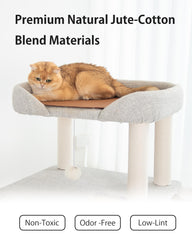 Pettiful cat tree tower play ball invites interactive hunting and batting
