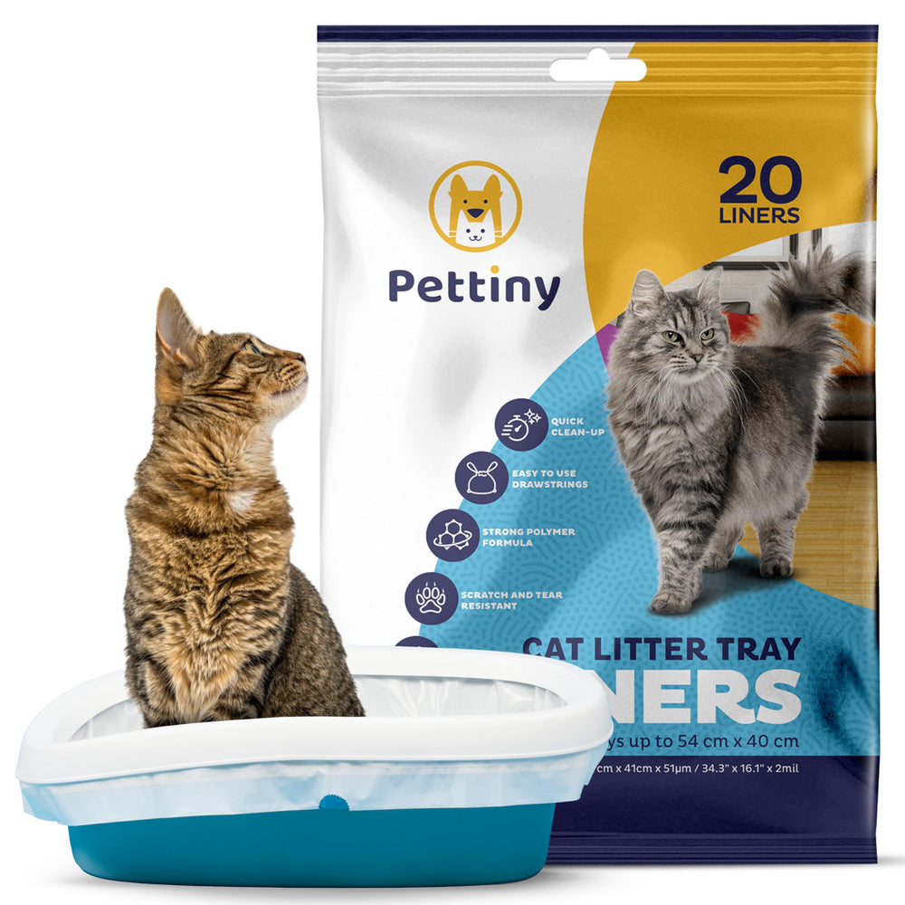 Pettiny 20-cat liner with drawstrings for quick, mess-free disposal.