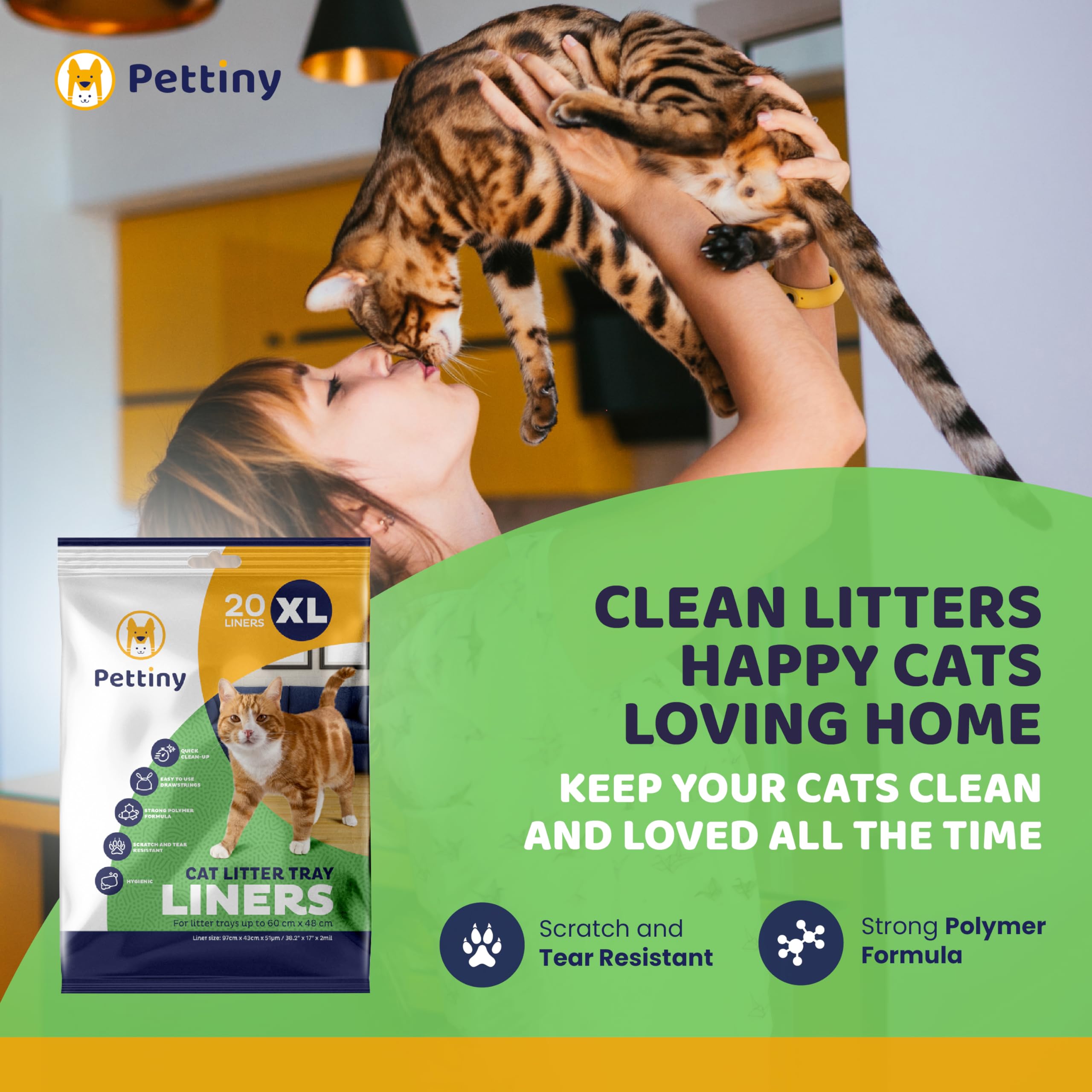 Pettiny recycled-material liner offers eco-friendly pet care.