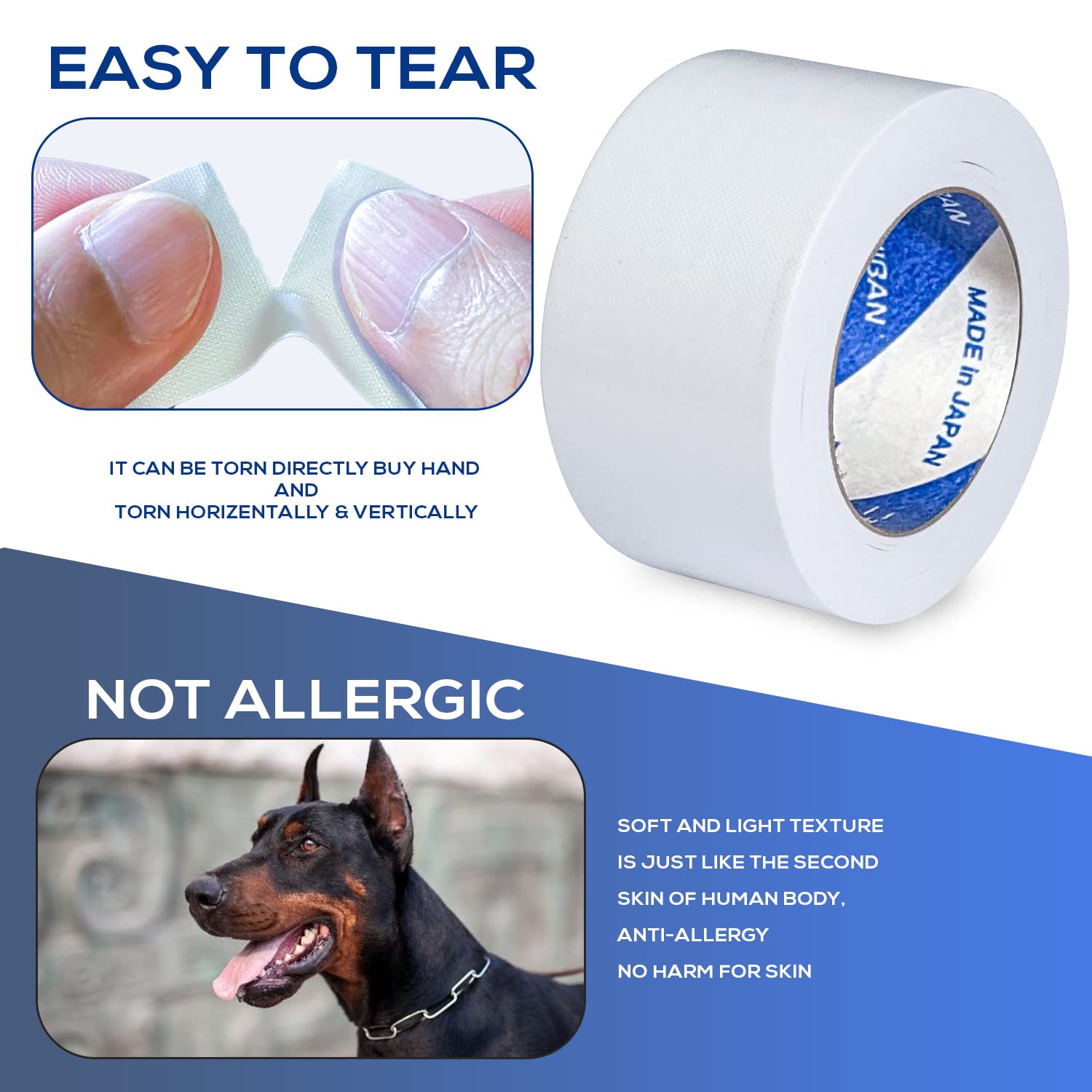 PETTIST self-adhesive ear tape close-up, secure yet gentle protection