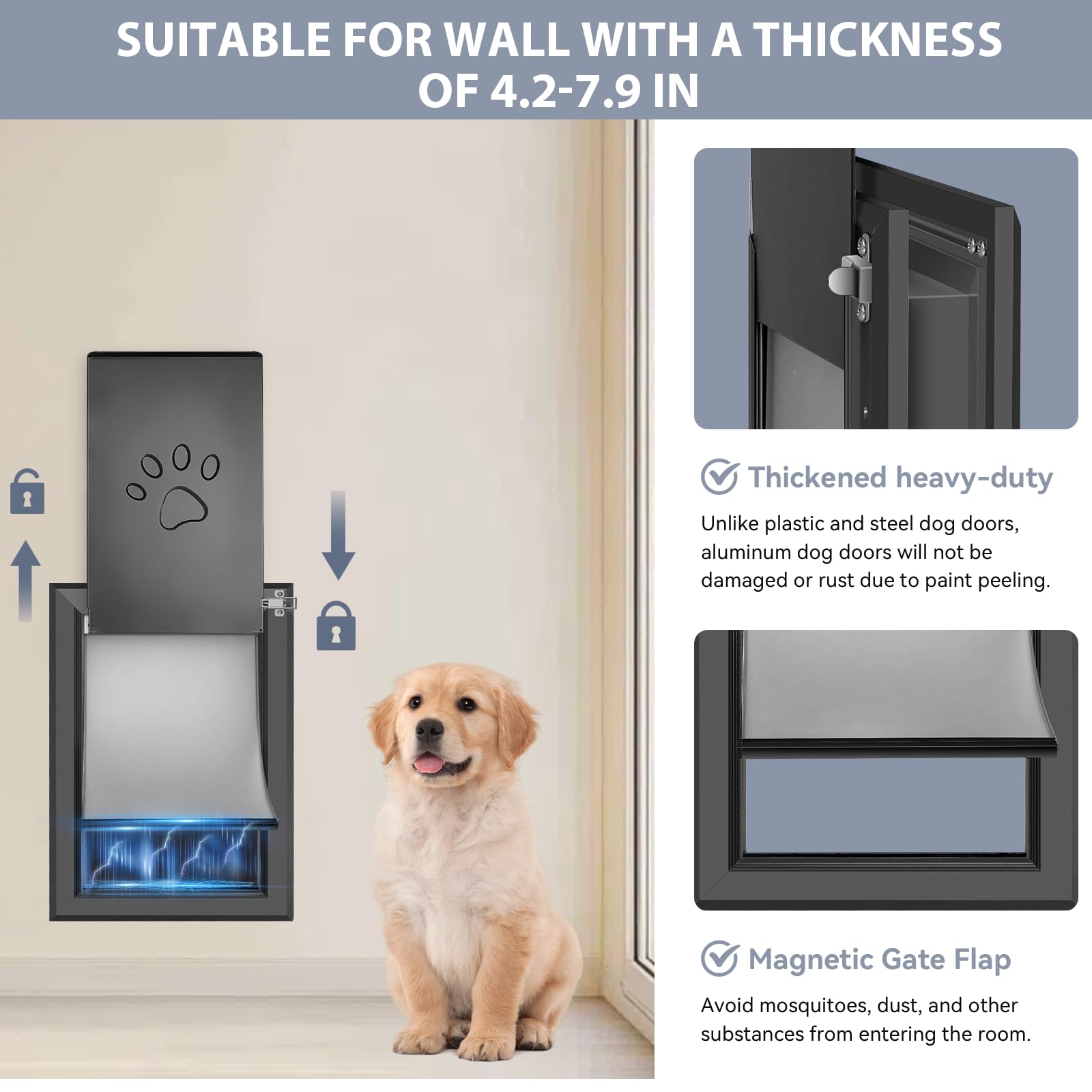 Wall-mount design blends with modern decor while keeping pets comfortable