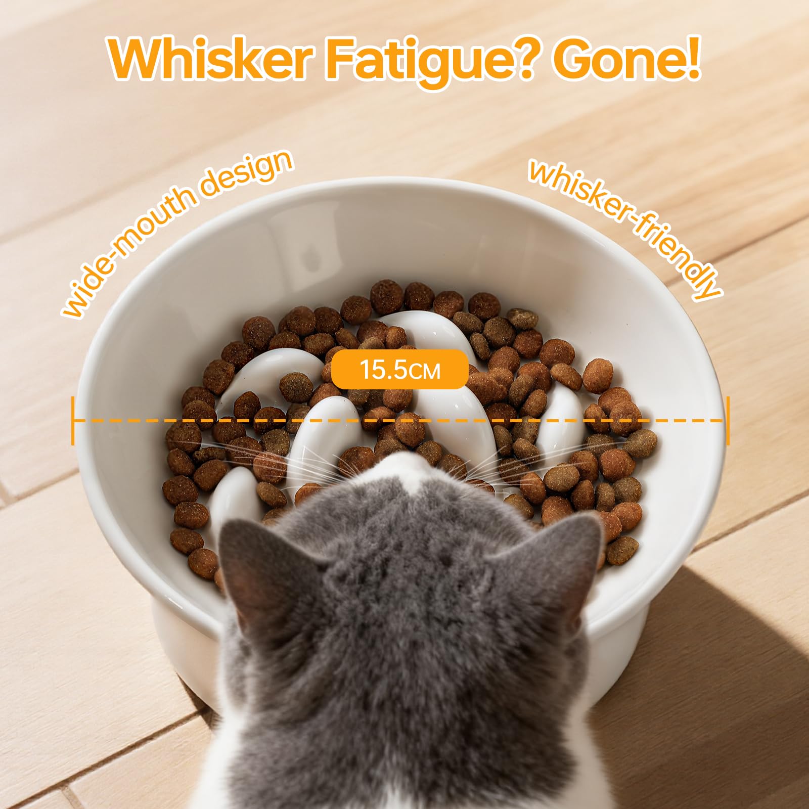 Pettom 2-pack ceramic bowls for multi-pet households