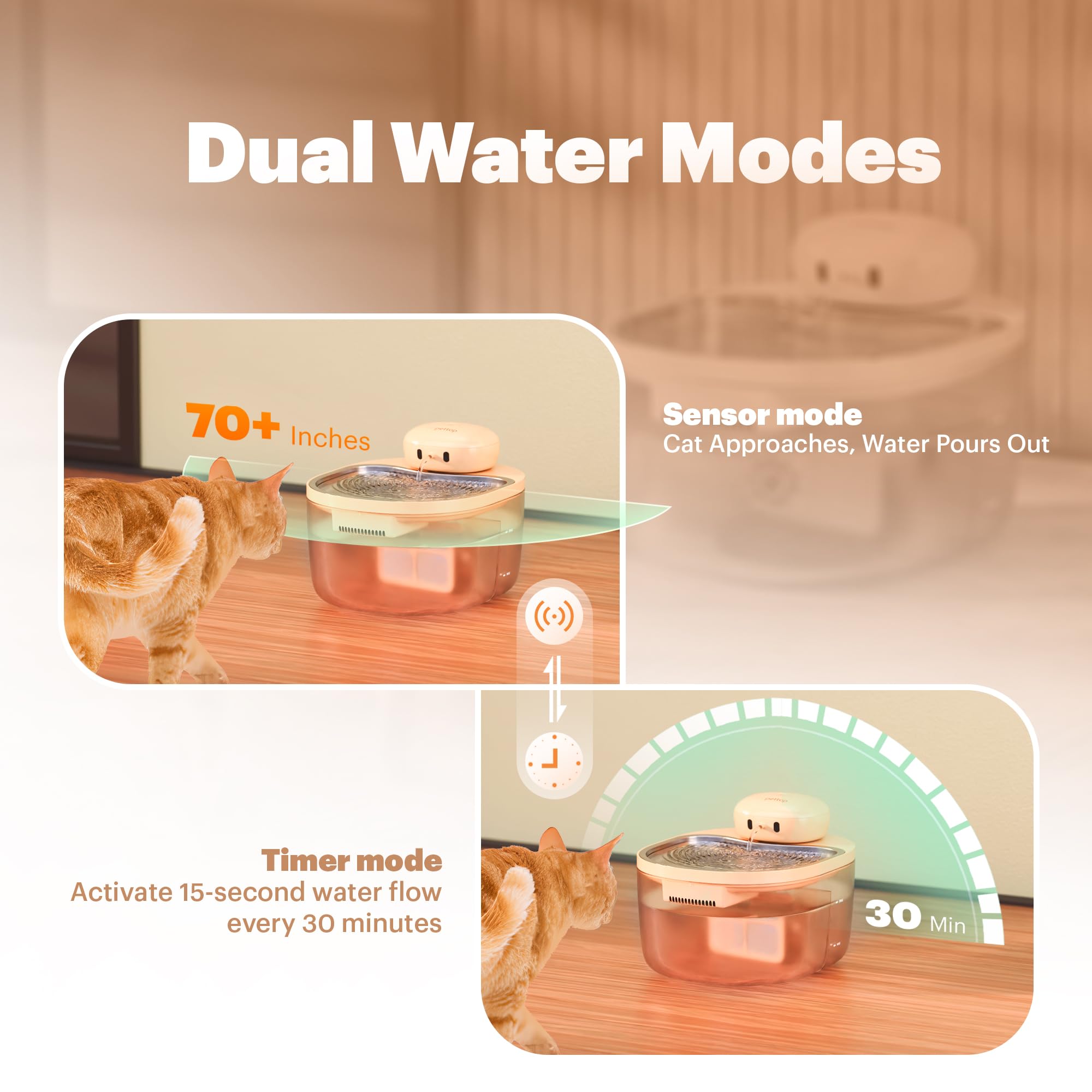 PetTop 3-liter capacity reduces refills in busy households.