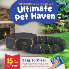 Pettzery quick-setup pop-up design enabling instant backyard play.