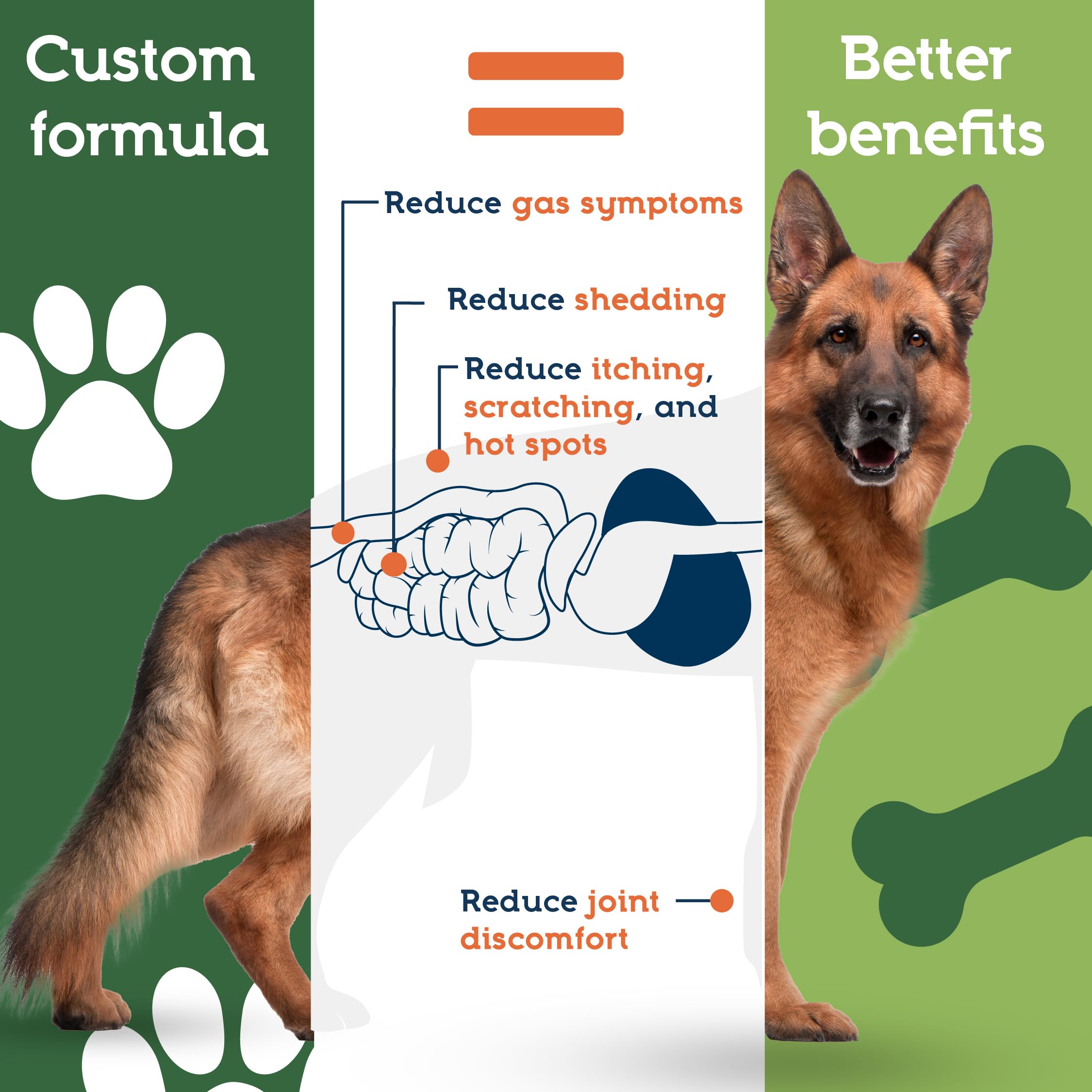 Pet Ultimates 22-strain label close-up emphasizing diverse gut bacteria support.