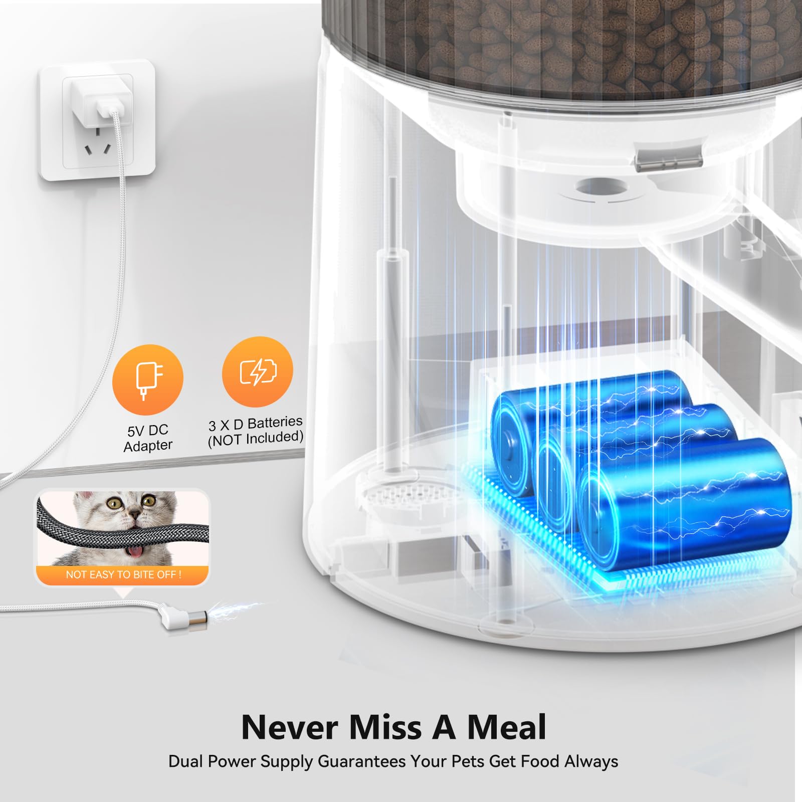 Petultra 4L capacity food container ready for daily feeding.