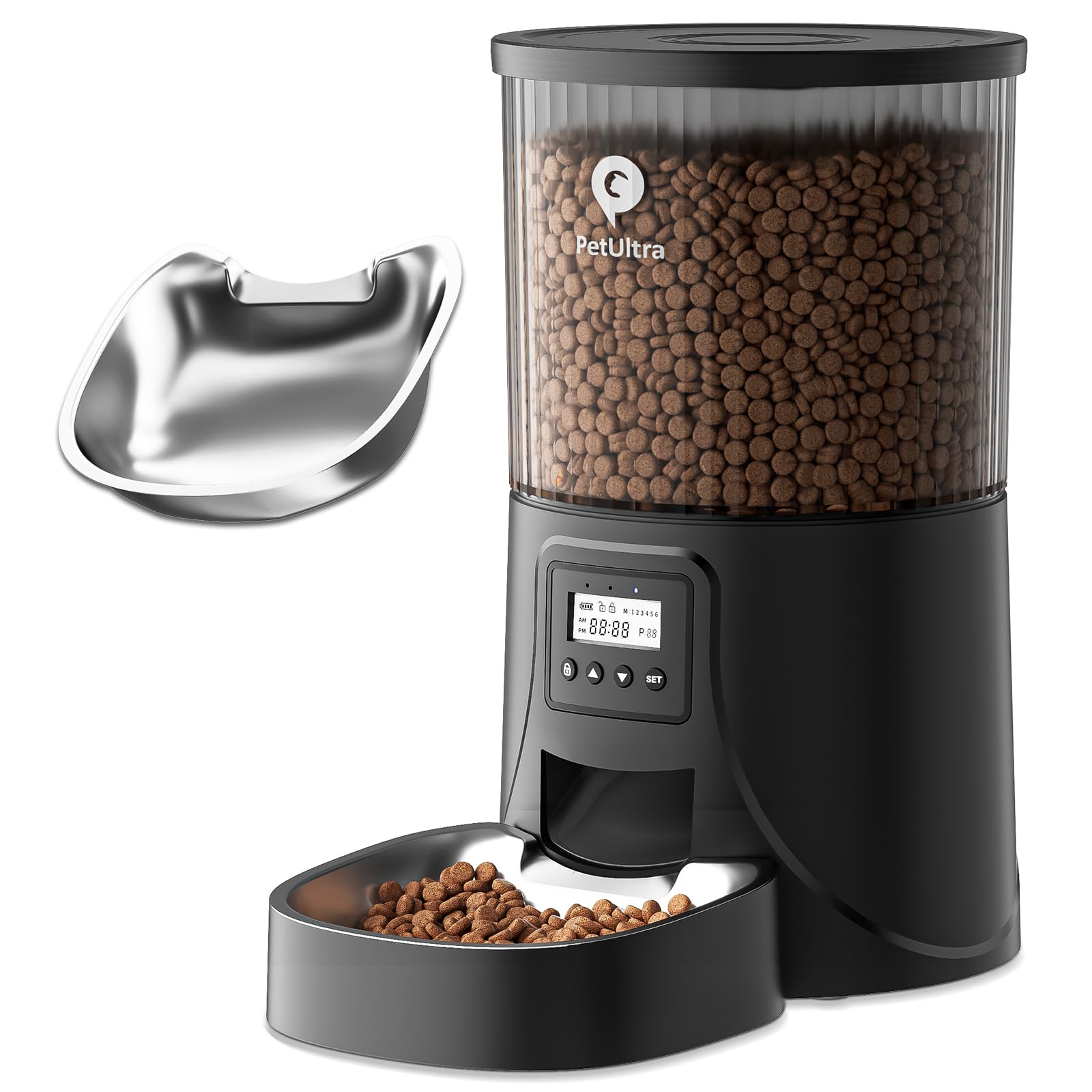 PETULTRA Automatic Cat Feeder front view demonstrates reliable construction for scheduled meals.