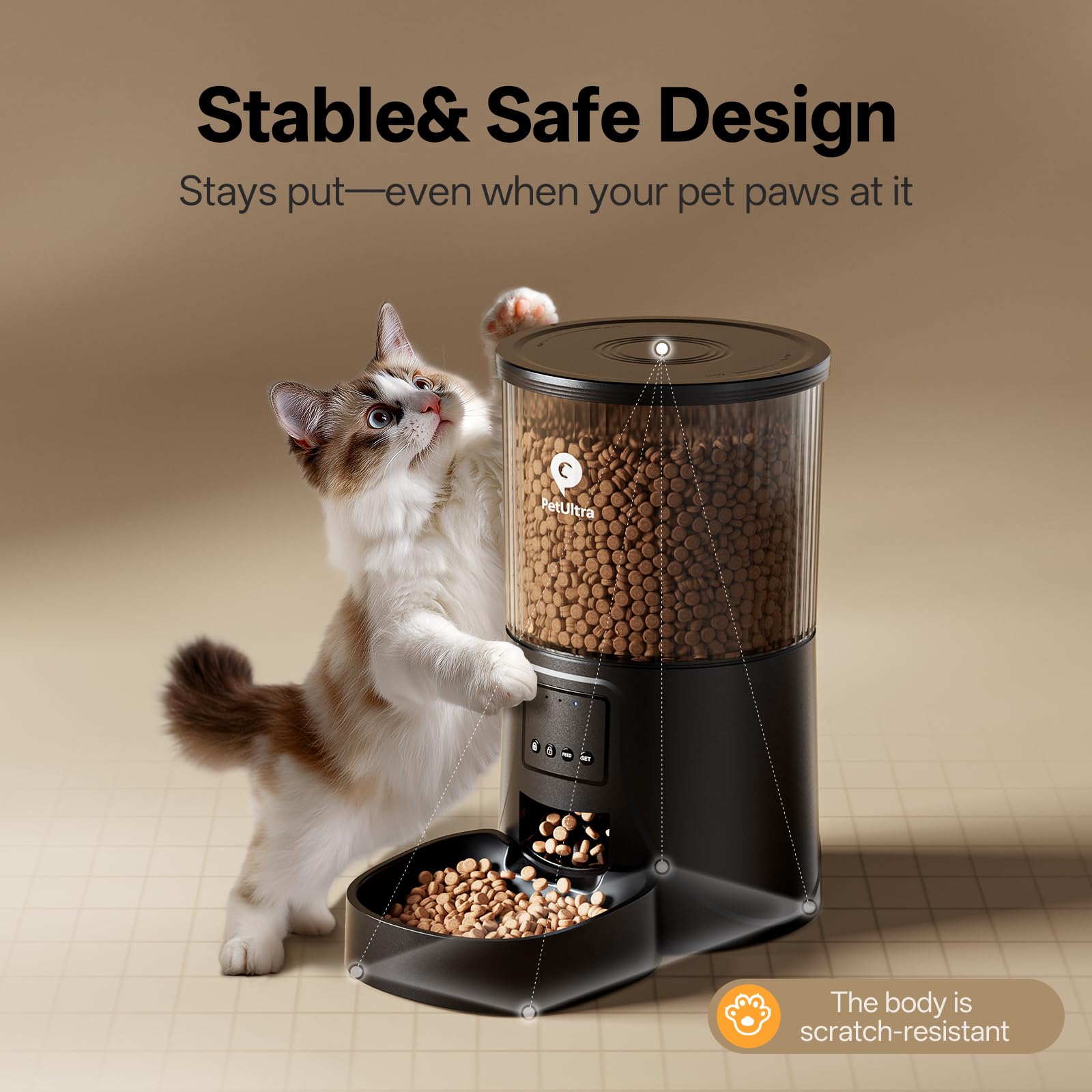 PETULTRA feeder bowl and tank detach for easy cleaning.