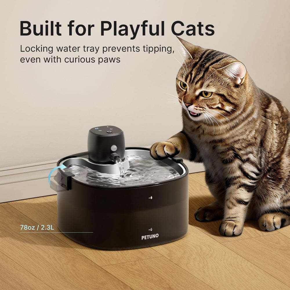 PETUNO cat water fountain 4-layer filter for clean, fresh water and easy maintenance
