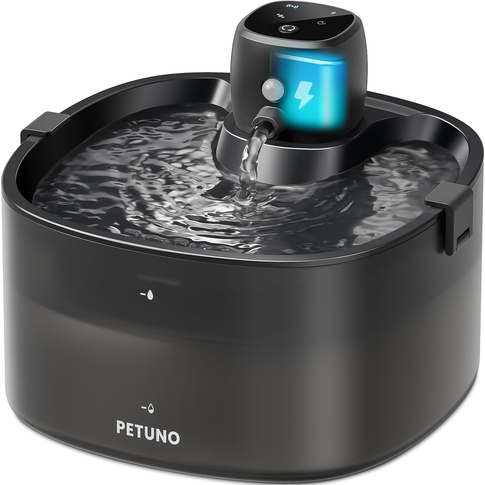Petuno wireless cat water fountain with cordless setup for flexible placement.