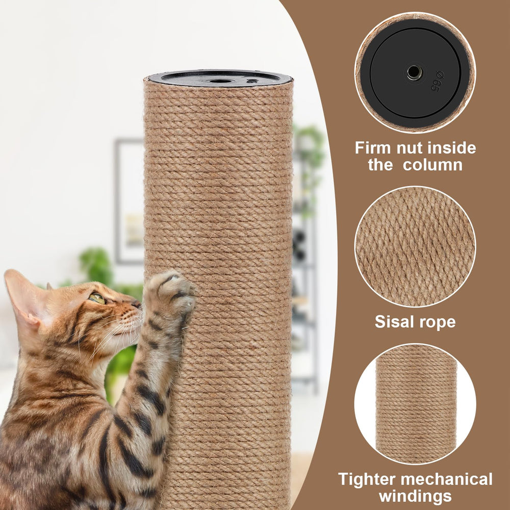 PETUOL cat playing with scratch post, demonstrating engagement and nails maintenance.