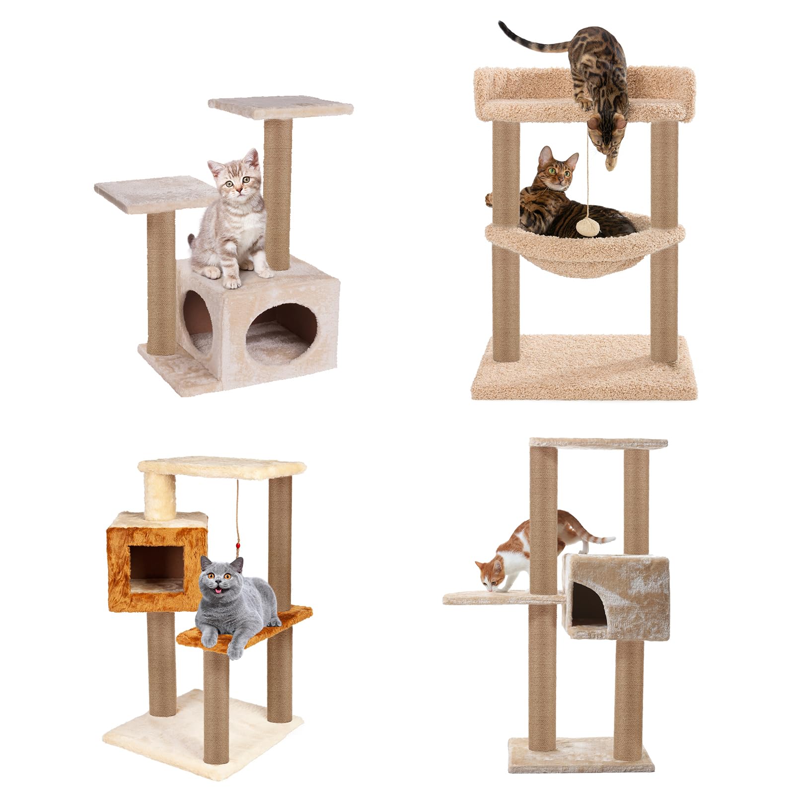 PETUOL easy installation with screws for quick cat tree setup.