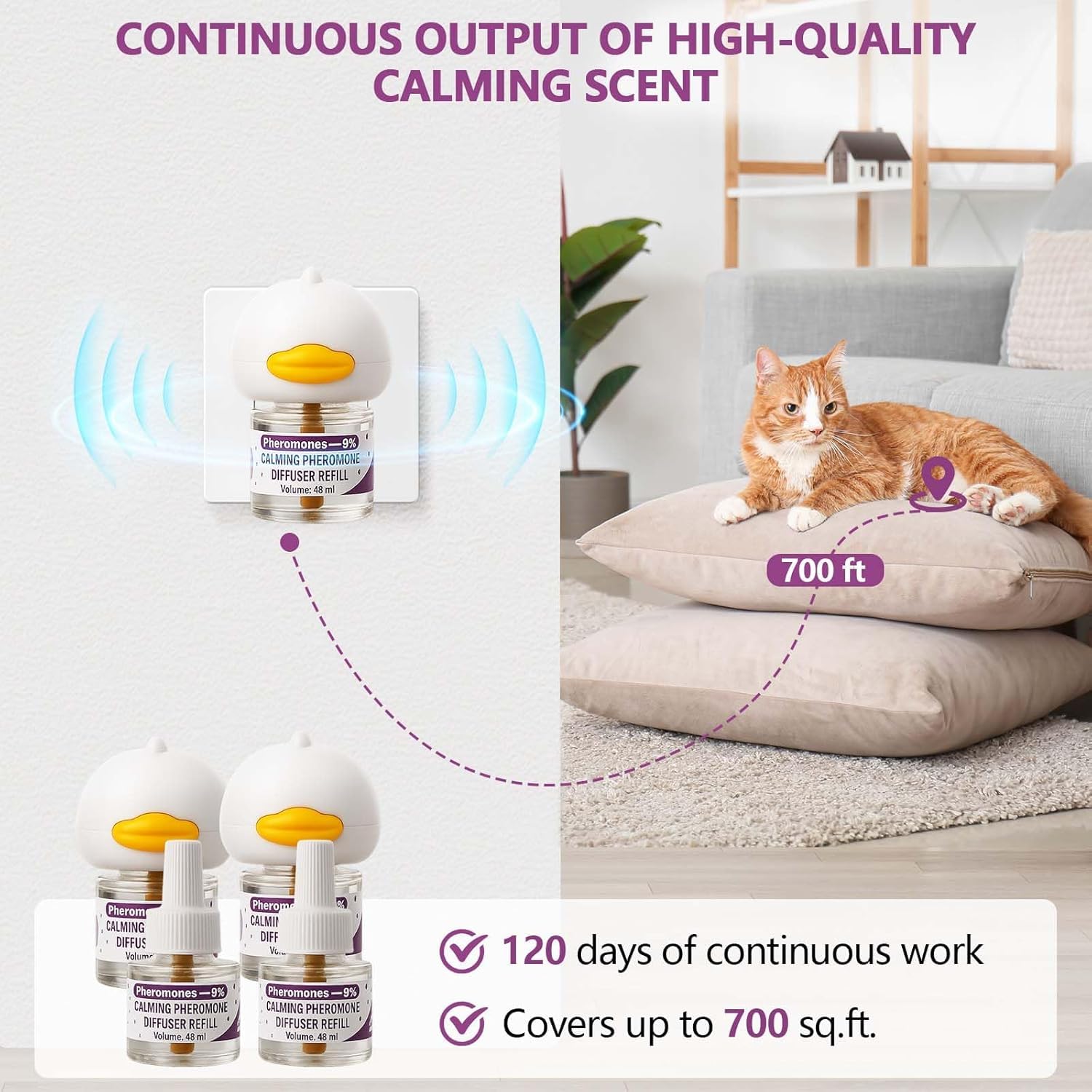Peturarion calming diffuser refills pack for sustained stress relief