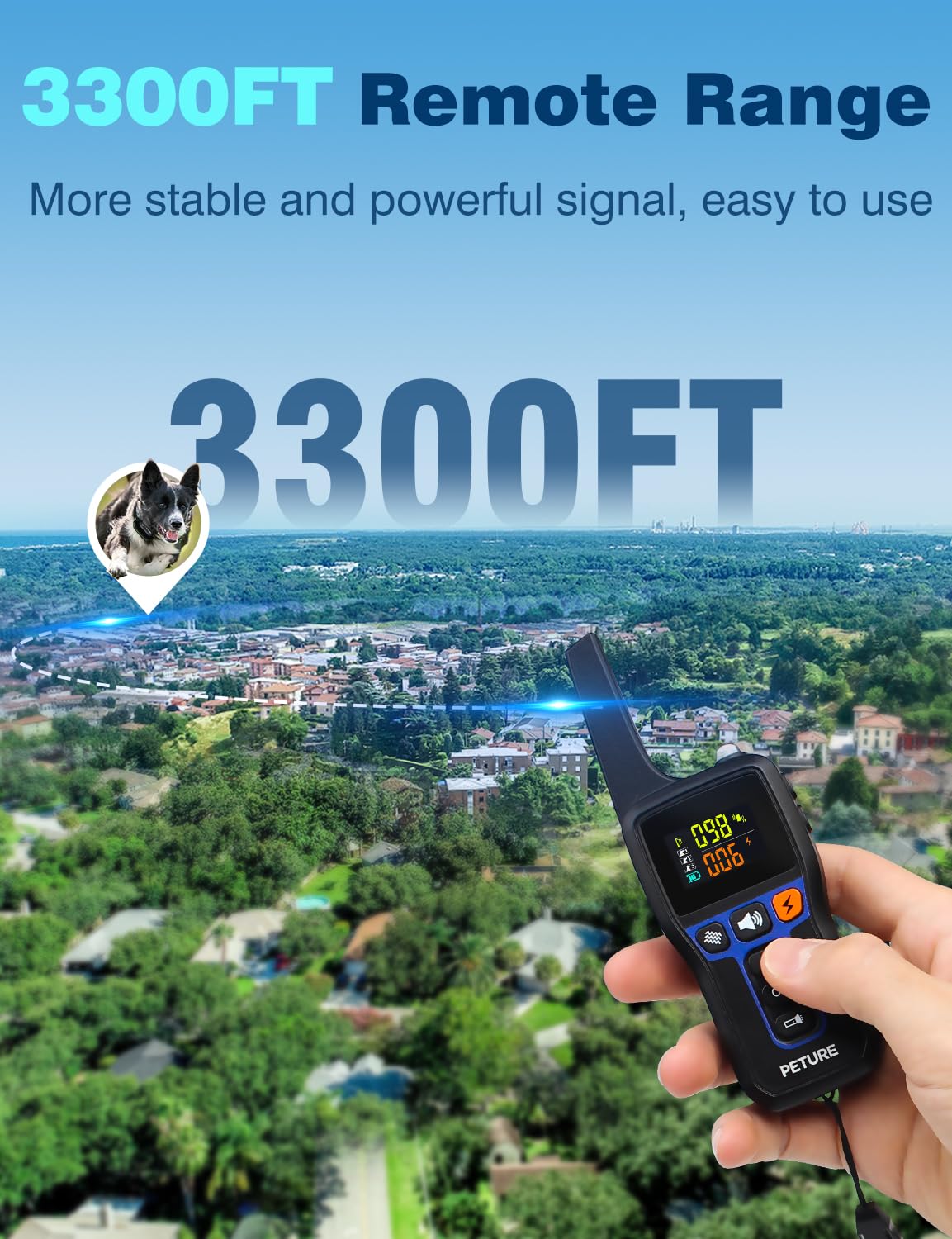 Peture remote control display featuring Beep, Vibration, and Static options
