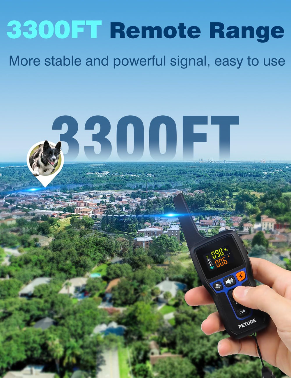 Peture remote control display featuring Beep, Vibration, and Static options