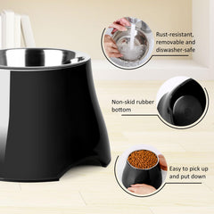 Petvillage removable stainless steel bowl for easy cleaning and dishwasher safe use.