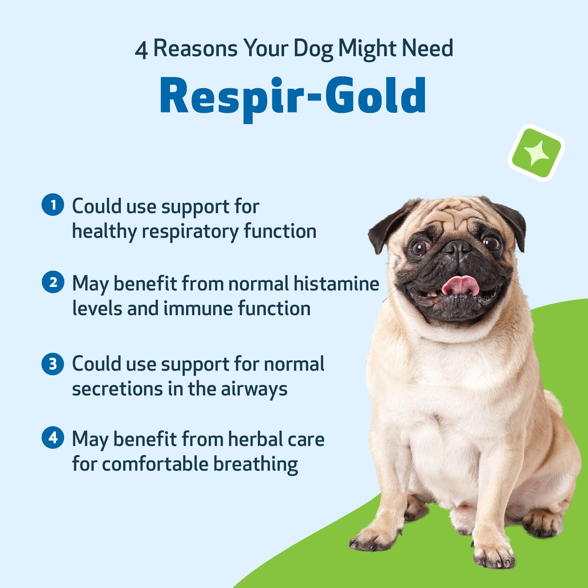 Pet Wellbeing Respir-Gold bottle being poured for easy dosing.