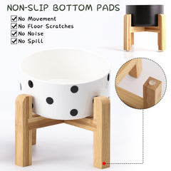 Petygooing non slip wood base keeps bowl steady during meals