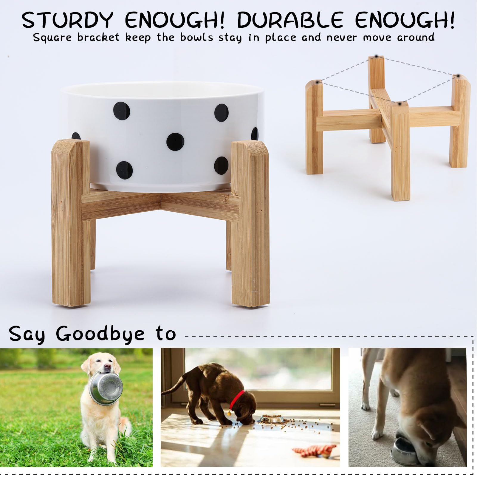 Petygooing two height stand adapts for growing puppies and cats