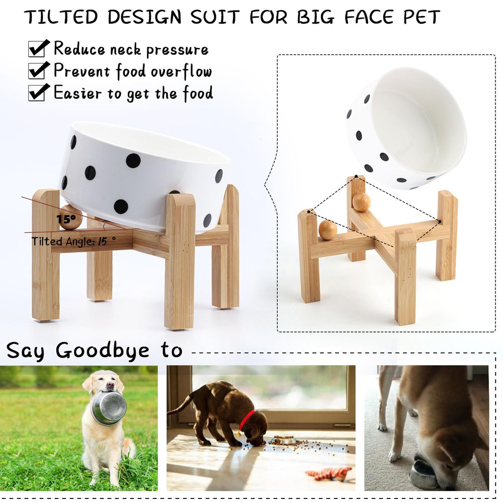 Petygooing non-slip wood stand keeps bowls steady during meals.