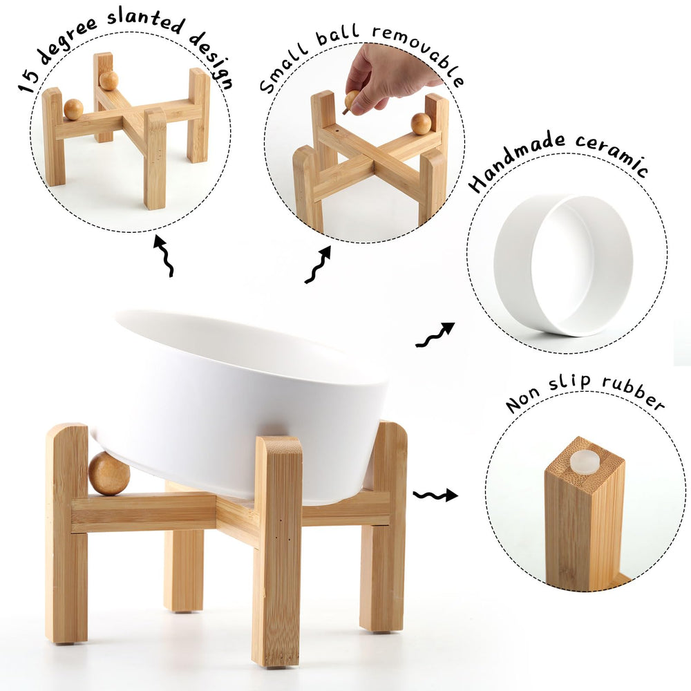 Petygooing wood stand with non slip base supports stable meals