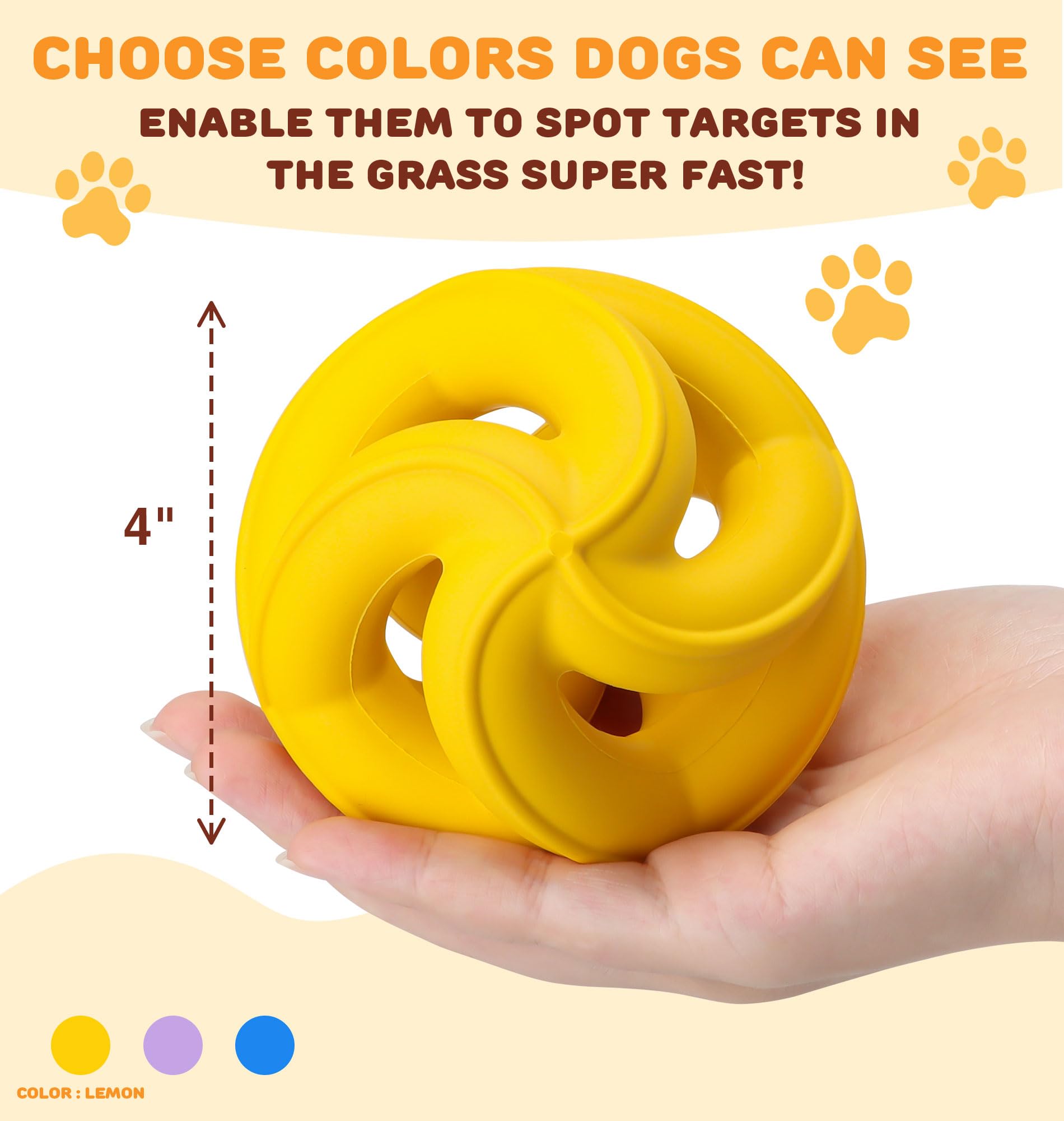 PetZee bright color dog toy high visibility for safe indoor outdoor fun