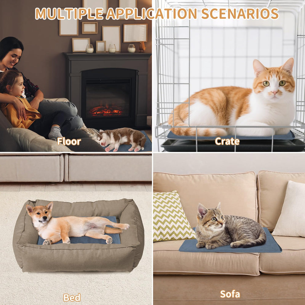 Petzooka pet warming bed in living room for year-round use