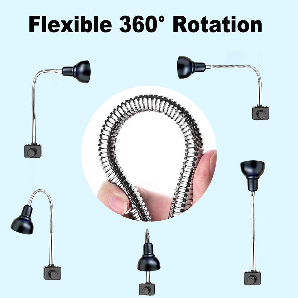 PewinGo heat lamp uses standard E27 socket for broad bulb compatibility.