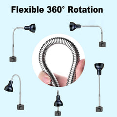PewinGo heat lamp uses standard E27 socket for broad bulb compatibility.