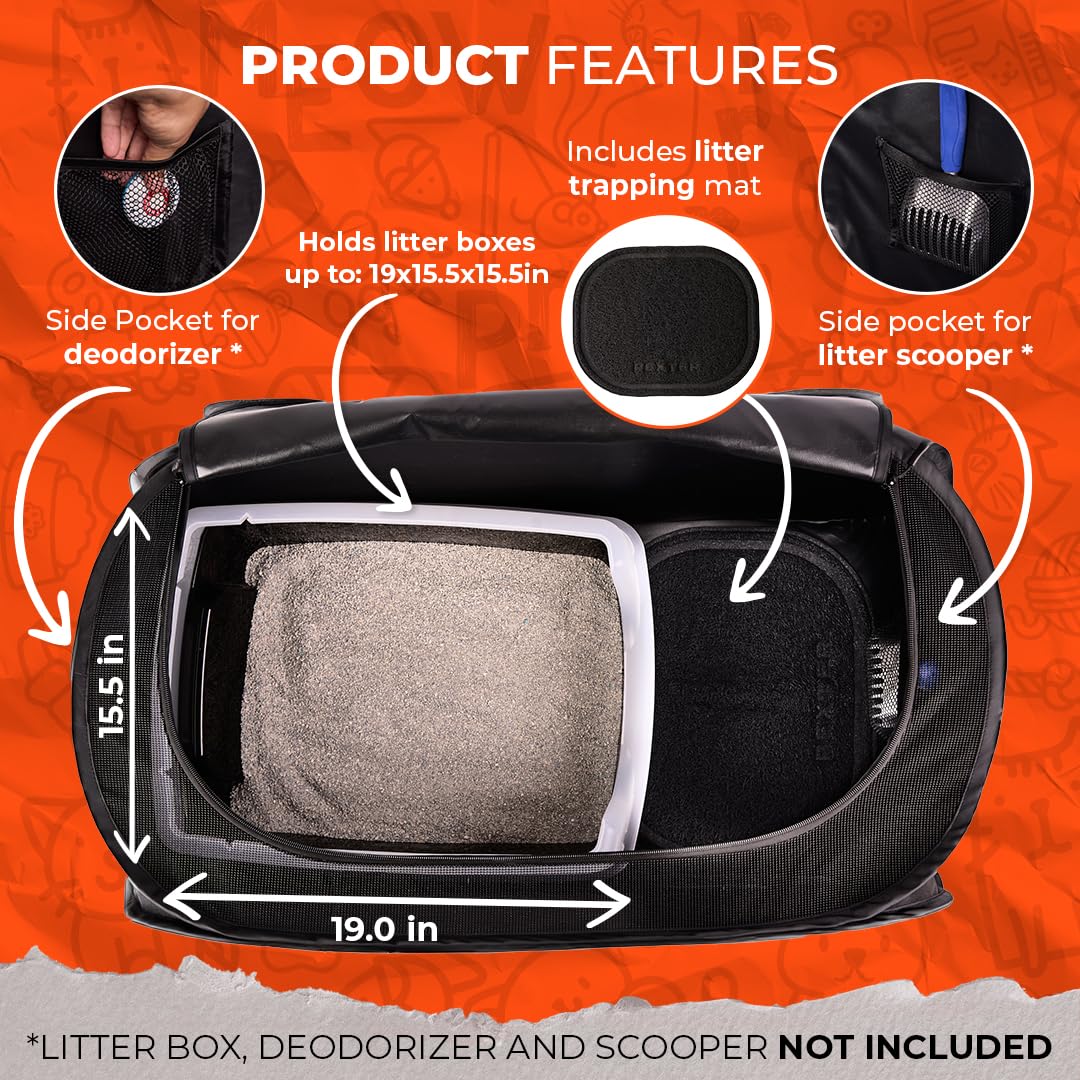 Pexter cat litter box enclosure features dog-proof construction for a secure space.