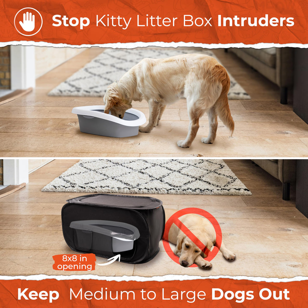 Pexter cat litter box enclosure in foldable design for easy storage and travel.