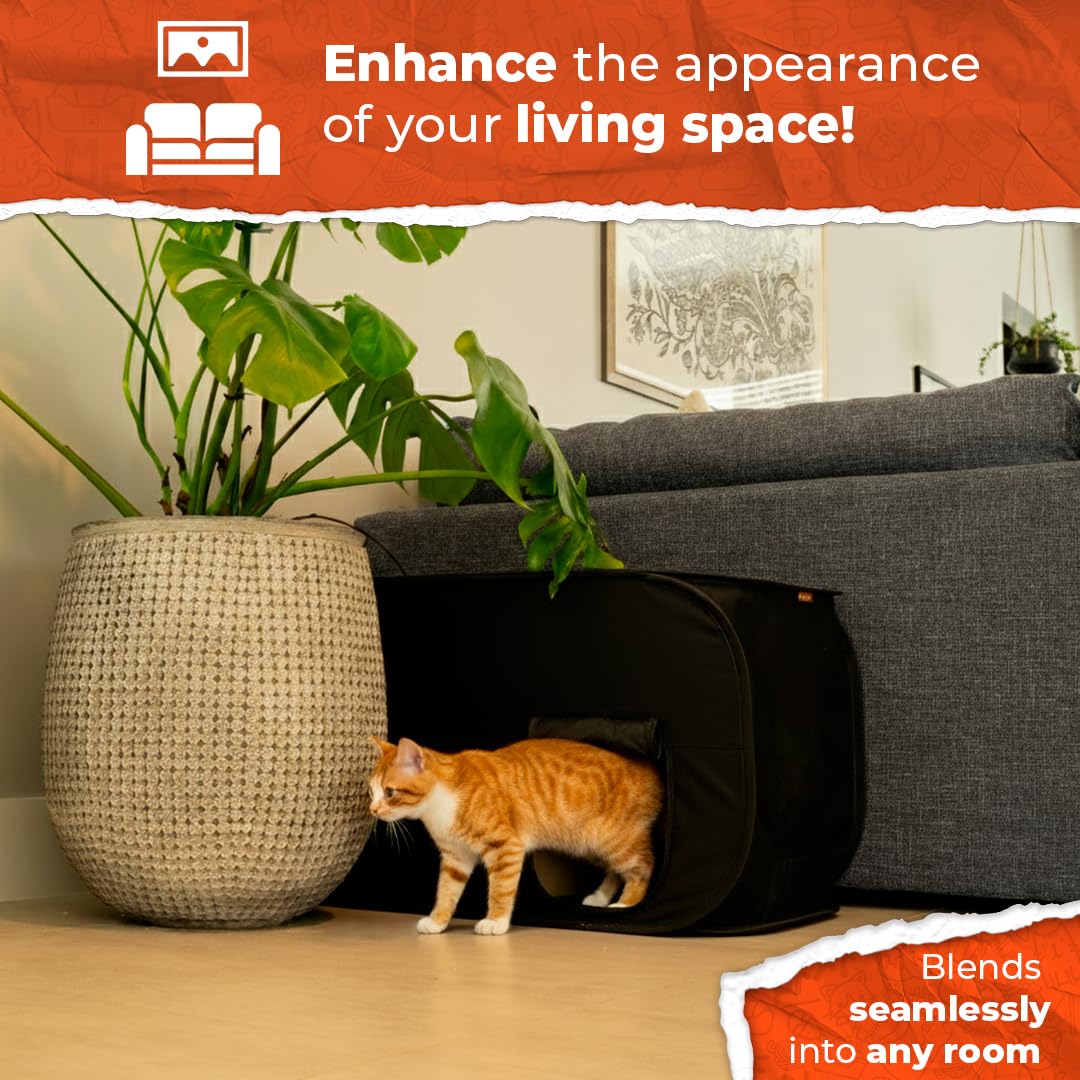 Pexter cat litter box enclosure includes a heavy-duty litter mat.