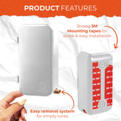 PEXTER wall-mount stick option for quick setup on smooth surfaces