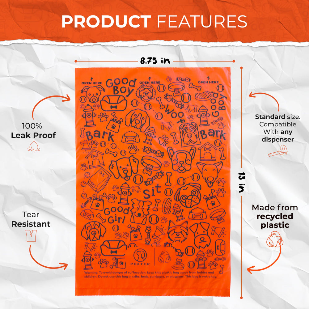 PEXTER dog poop bags in an 8-roll pack keeps you stocked