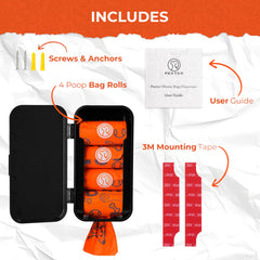 PEXTER stick-on mount shown with adhesive strips for smooth surfaces.