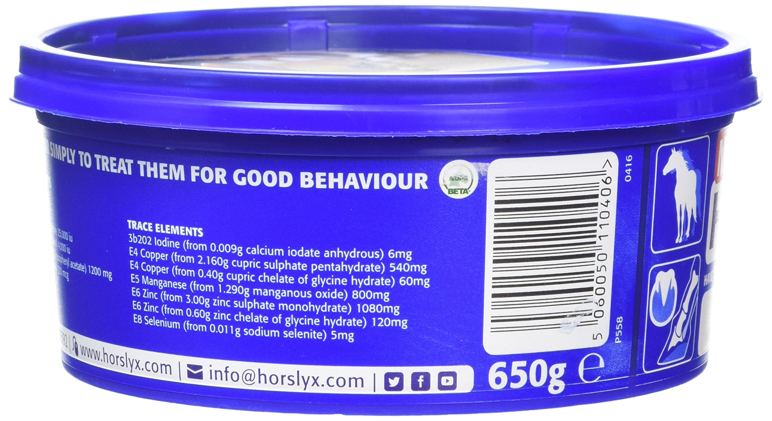 PFIFF Horslyx Minis 650g original flavour serving shot suggests easy use