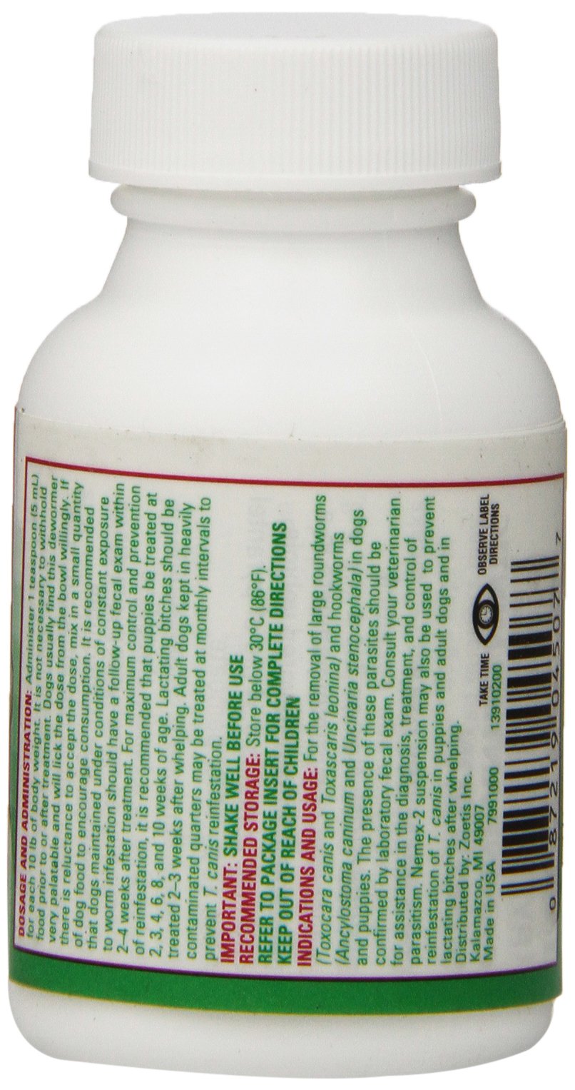 Pfizer Nemex-2 2oz dispensing image for mixing with meals.