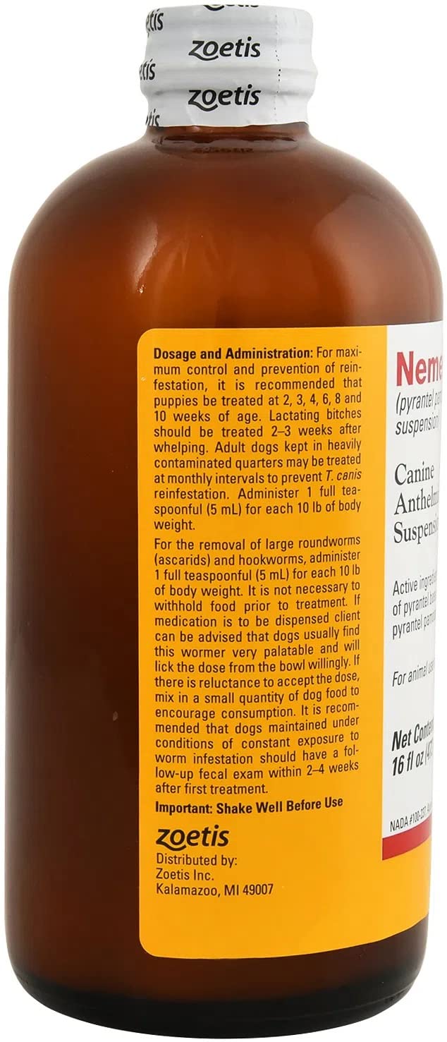 Pfizer Nemex dosing syringe image—measuring dose for puppies.