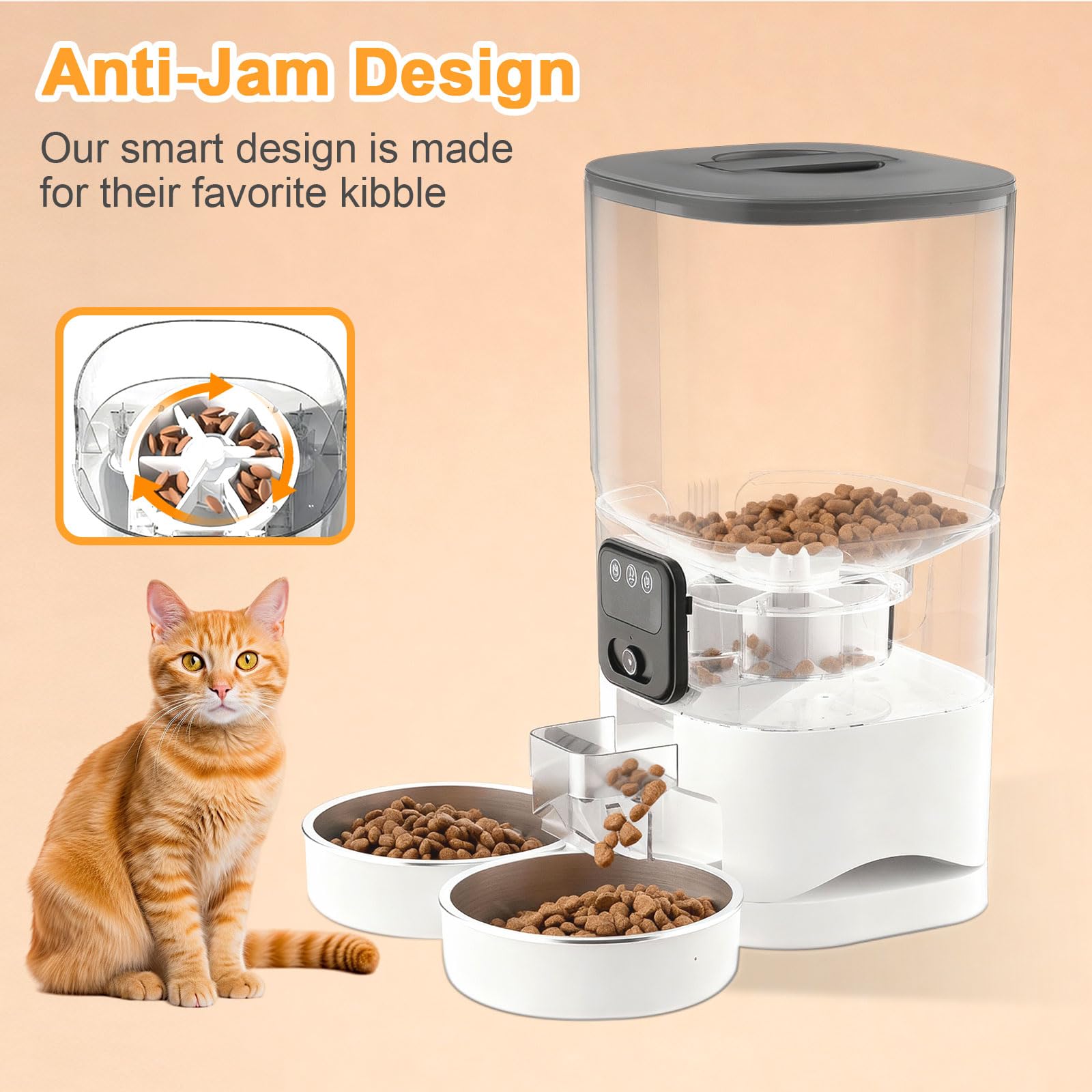 PGID 7L anti-clog dispensing system keeps kibble flowing