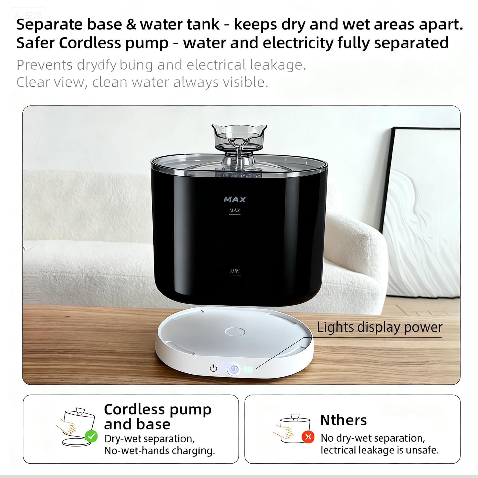 PGID auto-dispense motion sensor activates water flow when approached.